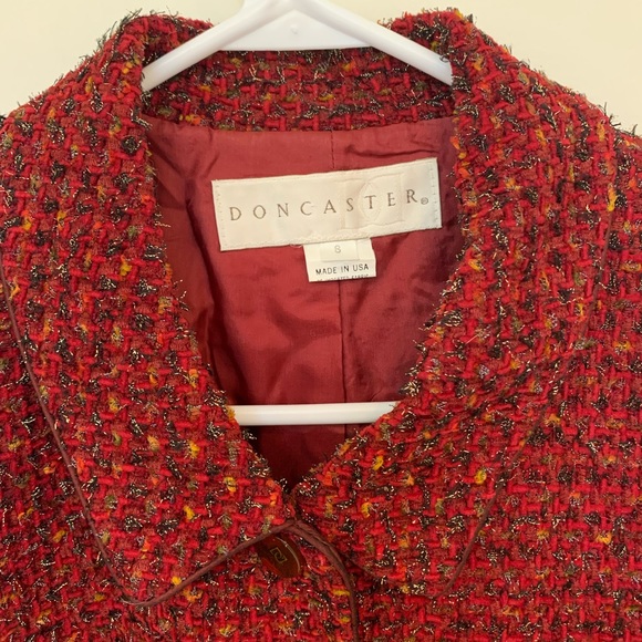 Vintage DONCASTER size 8 Burgundy Tweed jacket - Picture 4 of 4
